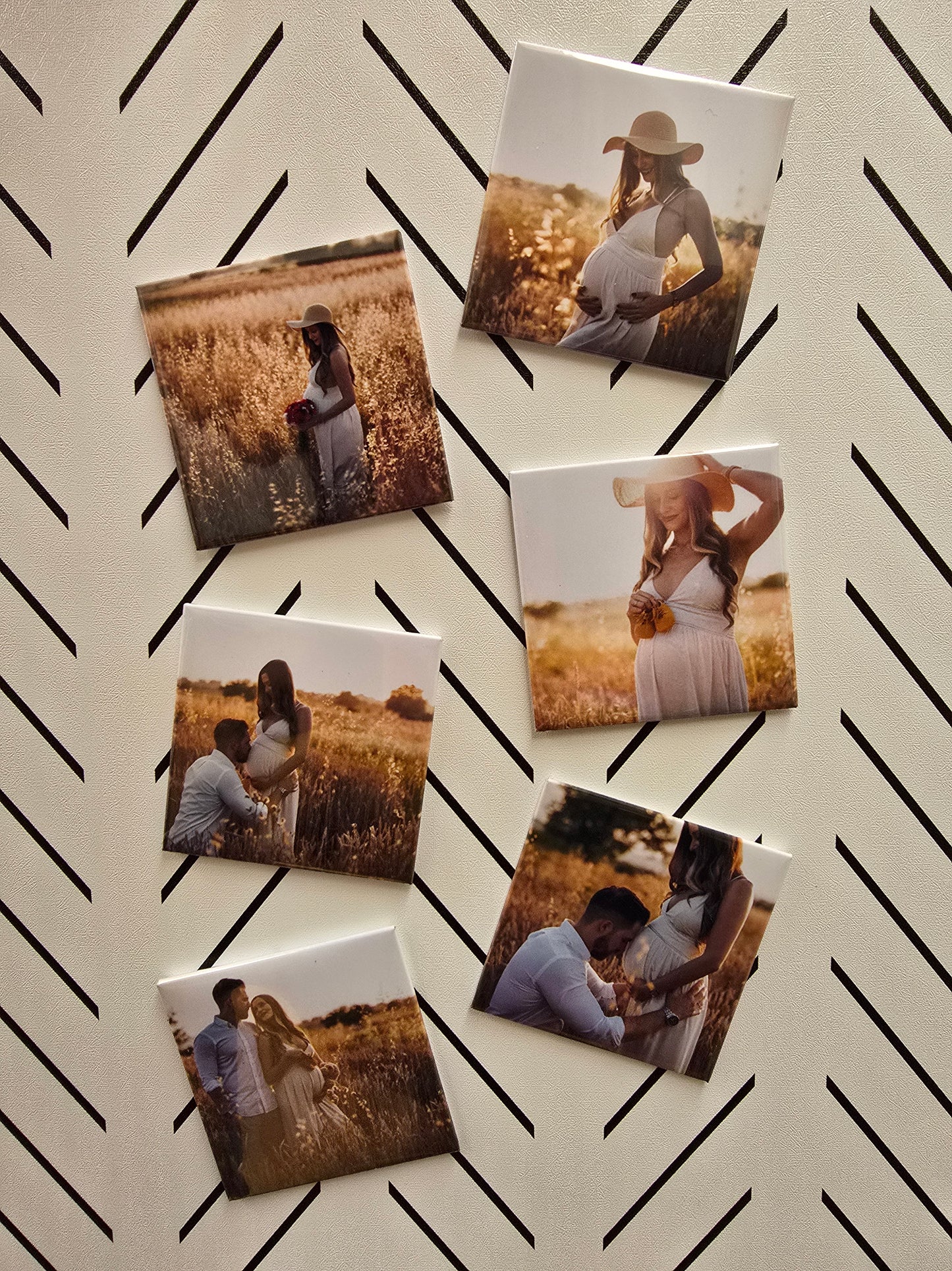 6 - 2.5 inch square photo magnets