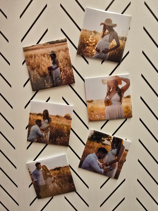 6 - 2.5 inch square photo magnets